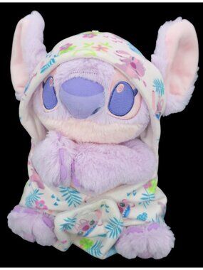 Disney Parks Babies Angel Lilo and Stitch 10" Plush Toy Blanket Pouch Lovey